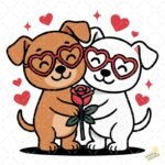 Perros enamorados PNG ai