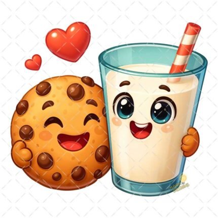 Leche y Galleta Pareja PNG