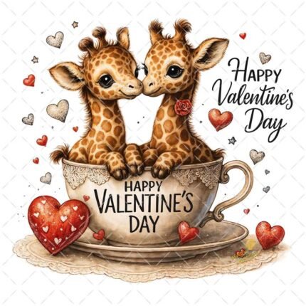 Jirafas San Valentín PNG
