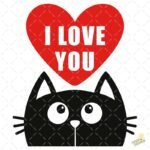 Gato negro love PNG ai