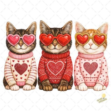 Cats Valentines Day PNG