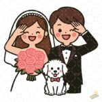 Dibujo recién casados PNG ai