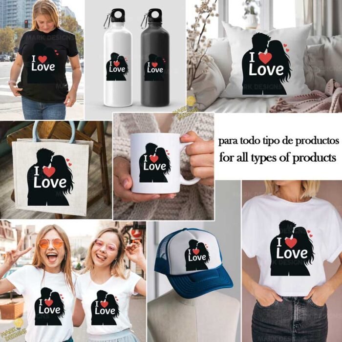 Pareja i love PNG ai