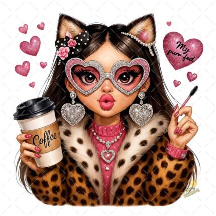 Imagen san Valentín cat png woman
