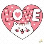 Cat love PNG ai
