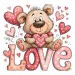 Oso Love Valentines Day PNG