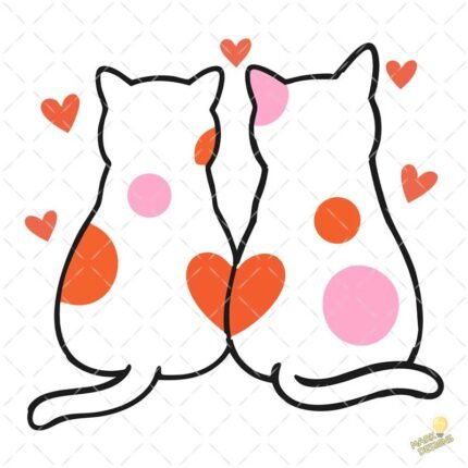 Pareja gatos románticos PNG ai