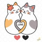 Gatos enamorados PNG ai
