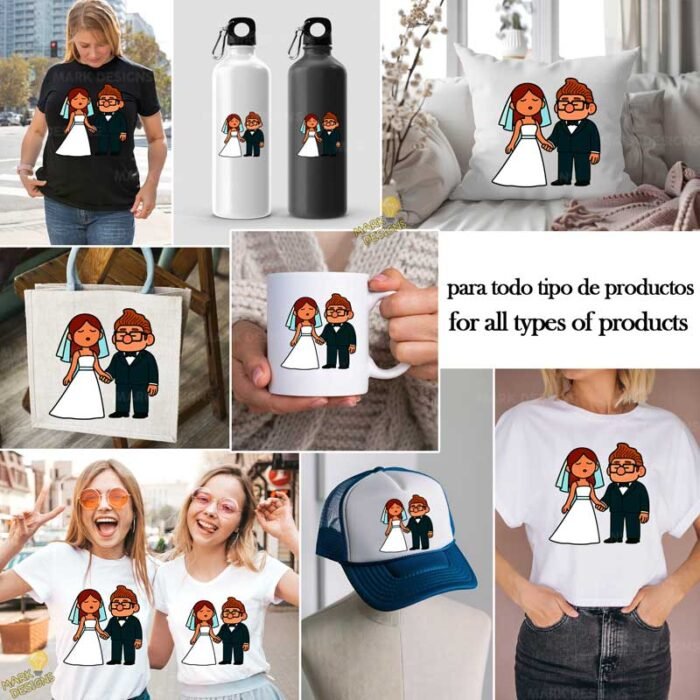 Pareja up recién casados PNG ai