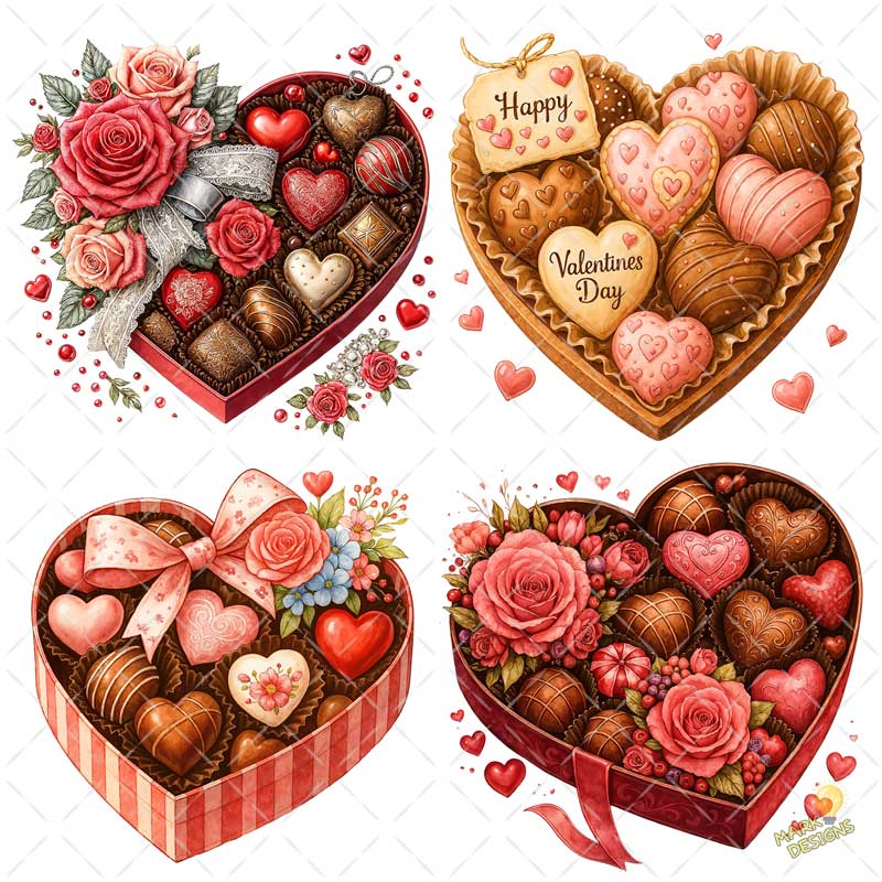 caja-corazon-chocolates-regalo 4 Diseños Caja corazones chocolates regalo PNG