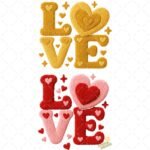 2 Diseños LOVE estilo crochet PNG