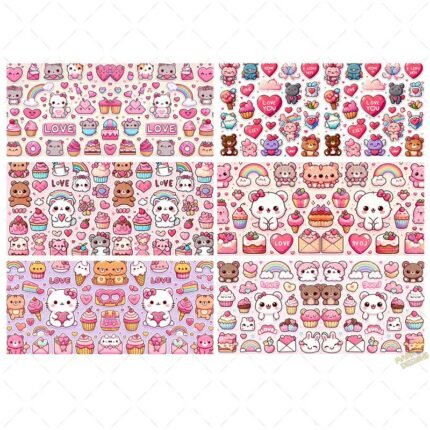 Plantillas stickers san Valentín tazas