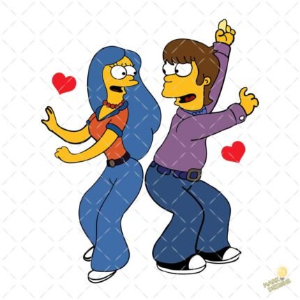 Marge y Homero san Valentín PNG ai