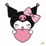 Kuromi corazón san Valentín PNG ai