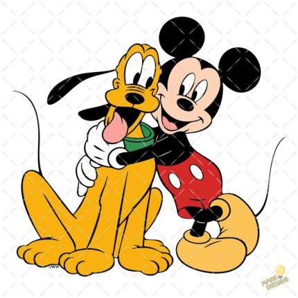 Mickey y Pluto amigos PNG ai