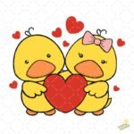 Pareja patos enamorados PNG ai