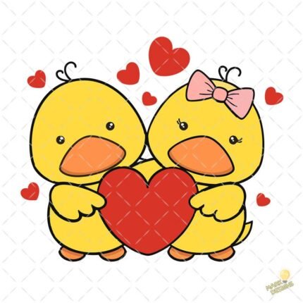 Pareja patos enamorados PNG ai