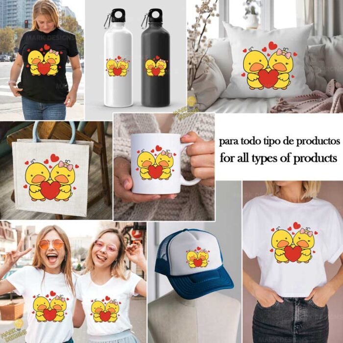 Pareja patos enamorados PNG ai