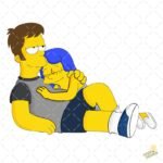 Homero y Marge novios PNG ai