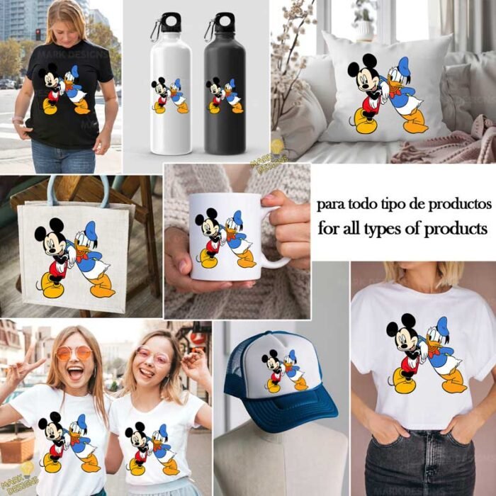 Mickey y Pato Donald amigos PNG ai