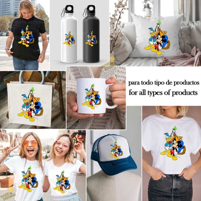 Mickey Pato Donald y Goofy PNG ai