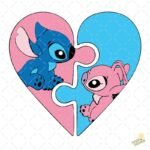 Corazón pareja Stitch PNG ai
