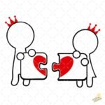 Dibujo pareja romántica PNG ai