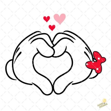 Manos corazón Mickey PNG ai