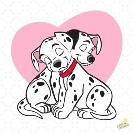 Pareja dálmatas san Valentín PNG ai