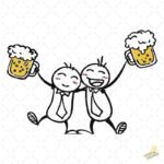 Cerveza y amigos PNG ai