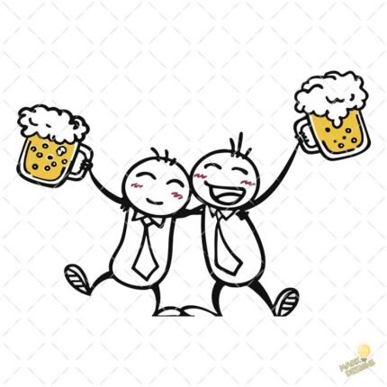 Cerveza y amigos PNG ai