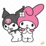 Kuromi y Melody amigas PNG ai