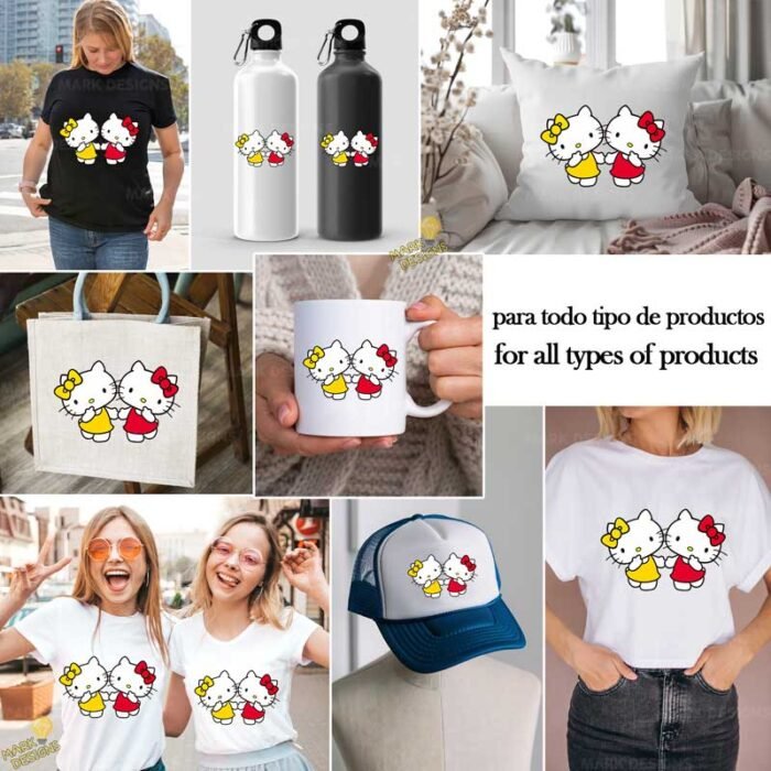 Hello Kitty amigas PNG ai