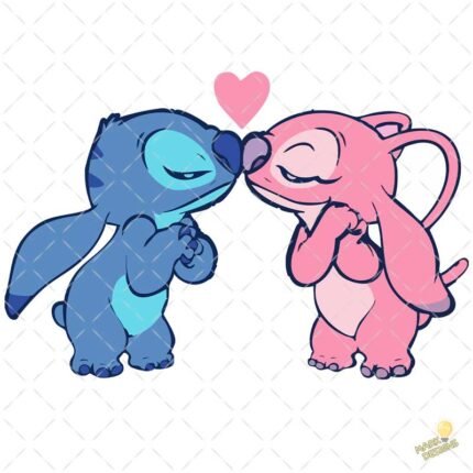 Stitch pareja san Valentín PNG ai