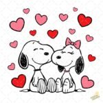 Dibujo pareja Snoopy PNG ai
