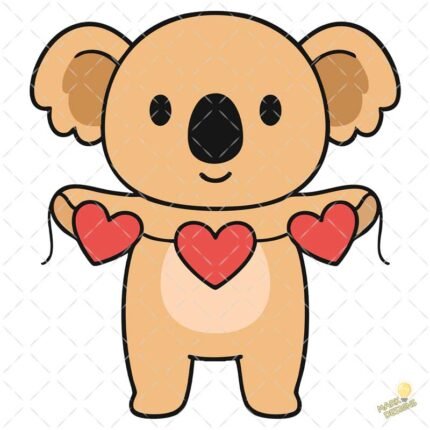 Koala san Valentín PNG ai