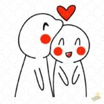 Dibujo de pareja romántica PNG ai