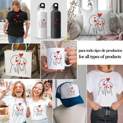 Dibujo de pareja romántica PNG ai