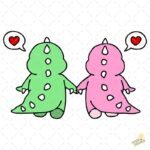 Pareja de dinosaurios PNG ai