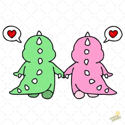 Pareja de dinosaurios PNG ai