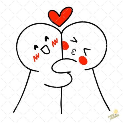 Pareja romántica dibujo PNG ai