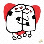 Pareja flork abrazo PNG ai