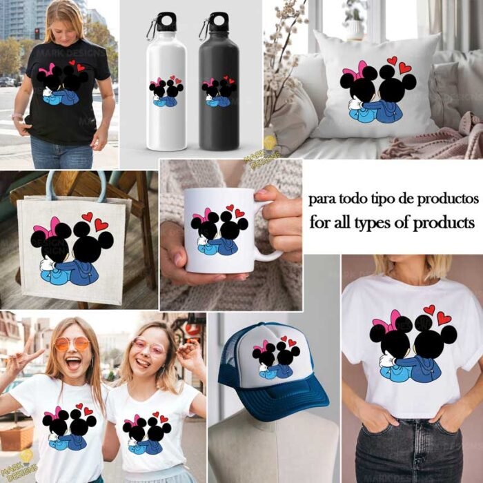 Pareja Mickey Minnie PNG ai