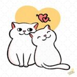Pareja gatos enamorados PNG ai