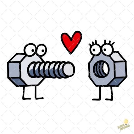 Pareja tornillos san Valentín PNG ai