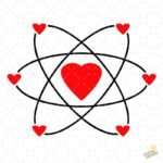 Átomo corazón san Valentín PNG ai
