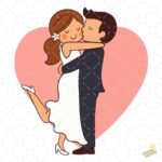 Pareja casados corazón PNG ai