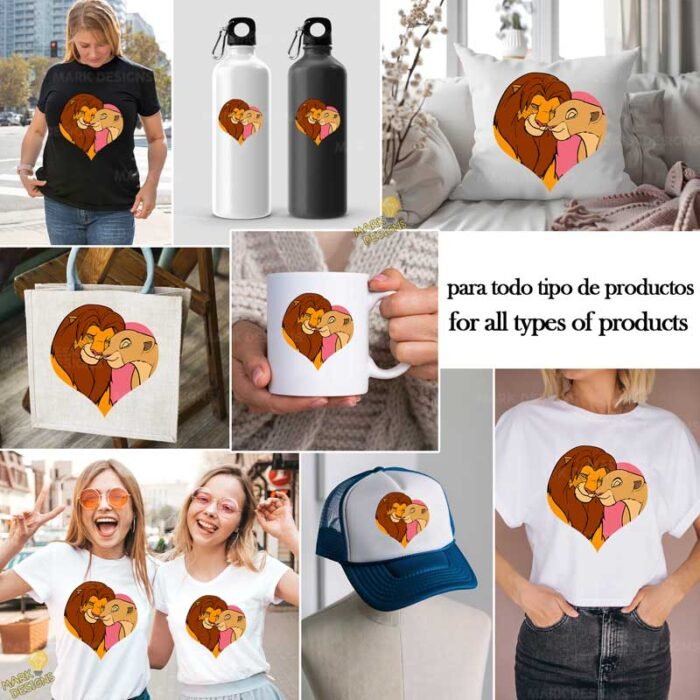 Simba y Nala san Valentín PNG ai