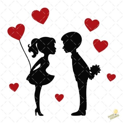 Dibujo pareja romántica PNG ai