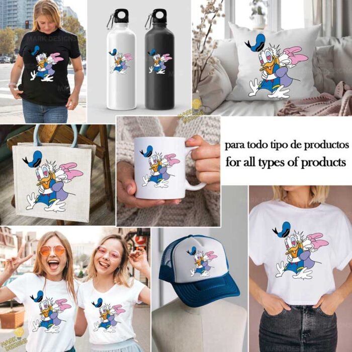 Pato Donald y Daisy san Valentín PNG ai